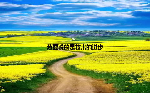 我要说的是技术的进步