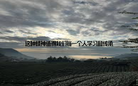 这种精神值得我们每一个人学习和传承