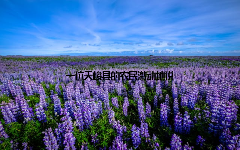 一位天峻县的农民激动地说