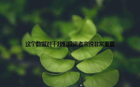 这个数据对于我们投资者来说非常重要