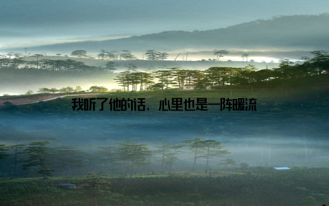 我听了他的话, 心里也是一阵暖流