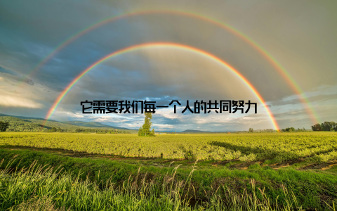 它需要我们每一个人的共同努力