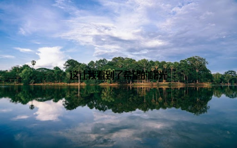 这让我看到了希望的曙光