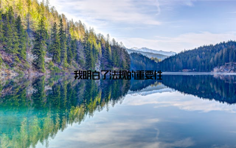 我明白了法规的重要性