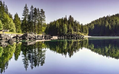 试试看吧, 或许能帮到你