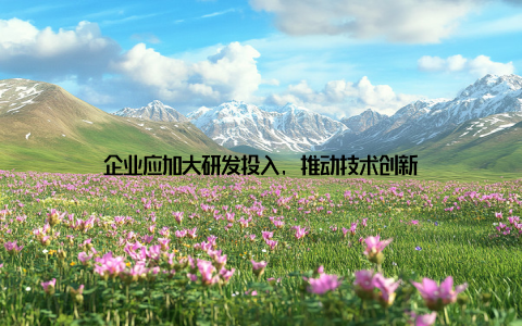 企业应加大研发投入, 推动技术创新