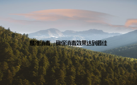 精准消毒, 确保消毒效果达到最佳