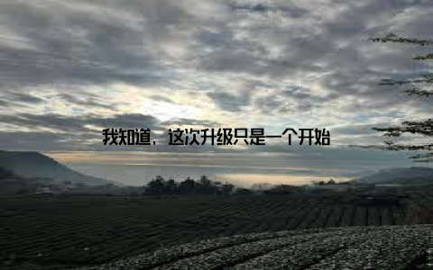 我知道, 这次升级只是一个开始