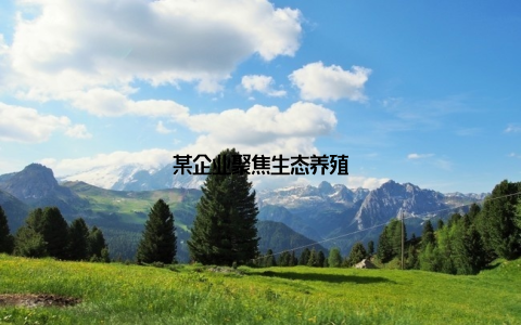 某企业聚焦生态养殖