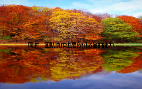 同时, 团队协作也是我们必备的能力