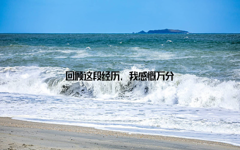 回顾这段经历, 我感慨万分