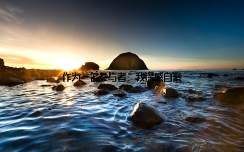 作为一名参与者, 我深感自豪