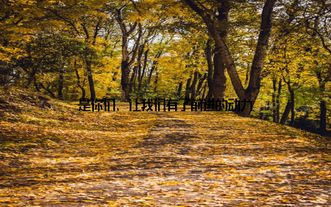 是你们, 让我们有了前进的动力