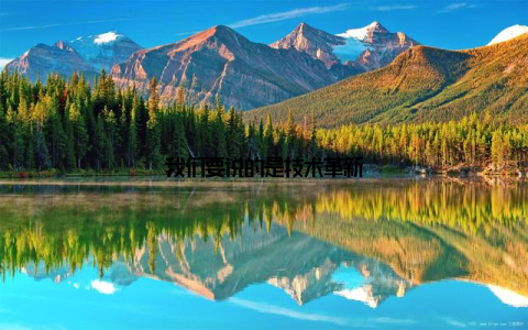 我们要说的是技术革新